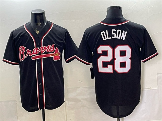 Atlanta Braves #28 Matt Olson 2026 Fashion Replica Black MWATKINS Out Stitched Jersey