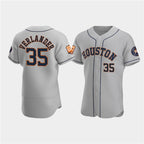 Houston Astros #35 Justin Verlander Gray MWATKINS 60th Anniversary Flex Base Stitched Jersey