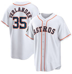 Houston Astros #35 Justin Verlander White MWATKINS 2022 World Series Home Stitched Jersey