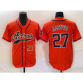 Houston Astros #27 Jose Altuve Number Orange MWATKINS With Patch Cool Base Stitched Jersey