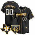Custom Houston Astros 2024 Jackie Robinson Patch Vapor Premier Limited Jersey ¨C All Stitched-Black MWATKINS