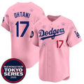 Los Angeles Dodgers #17 Shohei Ohtani Pink MWATKINS 2025 Tokyo Series Limited Stitched Jersey