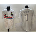 St. Louis Cardinals #1 Ozzie Smith White MWATKINS Cool Base Stitched Jersey