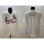 St. Louis Cardinals #1 Ozzie Smith White MWATKINS Cool Base Stitched Jersey