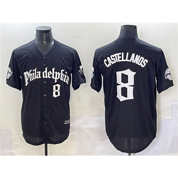 Philadelphia Phillies #8 Nick Castellanos Green MWATKINS With Patch Stitched Cool Base Jersey