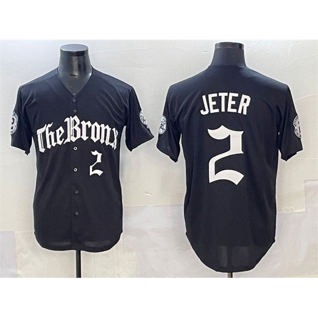 New York Yankees #2 Derek Jeter Black MWATKINS 'Gothic Legacy Edition' Vapor Premier Limited Stitched Jersey
