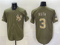 New York Yankees #3 Babe Ruth Olive MWATKINS 2026 Armed Forces Day Stitched Jersey