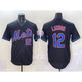 New York Mets #12 Francisco Lindor Black MWATKINS Alternate Limited Stitched Jersey