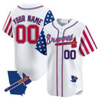 Custom Atlanta Braves White MWATKINS 2024 Independence Day Vapor Premier Limited Jersey V2 ¨C All Stitched
