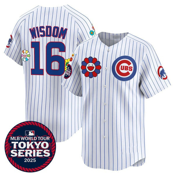 Chicago Cubs #16 Patrick Wisdom White MWATKINS 2025 Tokyo Series Limited Stitched Jersey