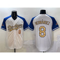 Los Angeles Dodgers #8 Enrique Hernandez White Royal Gold MWATKINS 2024 World Series Champions Vapor Limited Stitched Jersey