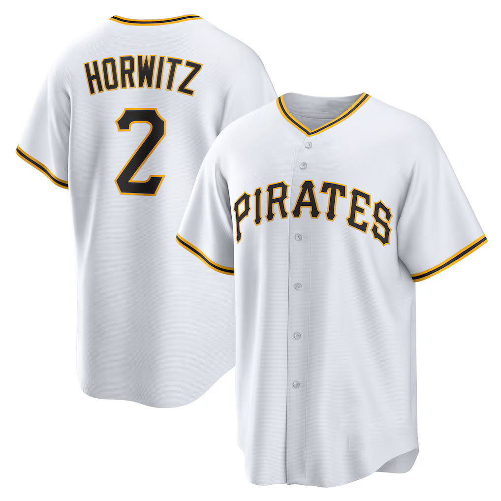 Pittsburgh Pirates #2 Spencer Horwitz White MWATKINS Home Replica Jersey