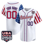 Custom Pittsburgh Pirates America 250 Edition Vapor Premier Limited White MWATKINS Stitched Jerseys