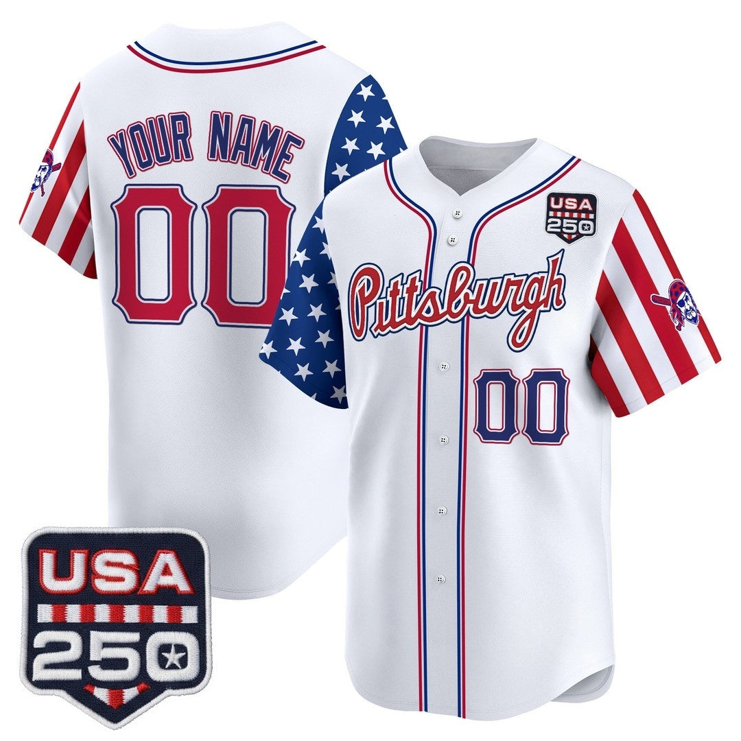 Custom Pittsburgh Pirates America 250 Edition Vapor Premier Limited White MWATKINS Stitched Jerseys