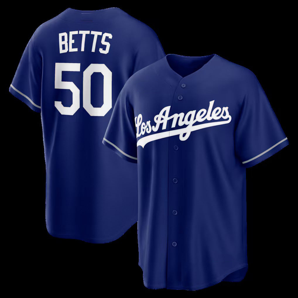 Los Angeles Dodgers #50 Mookie Betts Royal MWATKINS Alternate Replica Jersey