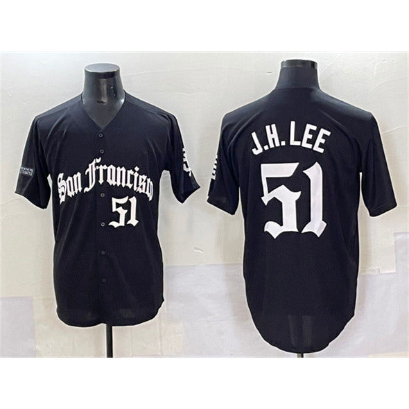 San Francisco Giants #51 Jung Hoo Lee Black MWATKINS 'Gothic Fog Edition' Vapor Premier Limited Stitched Jersey