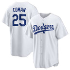 Los Angeles Dodgers #25 Tommy Edman White MWATKINS Home Replica Jersey