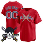 Custom Boston Red Sox x One Piece Red MWATKINS Zoro Patch Vapor Premier Limited Jersey - Stitched