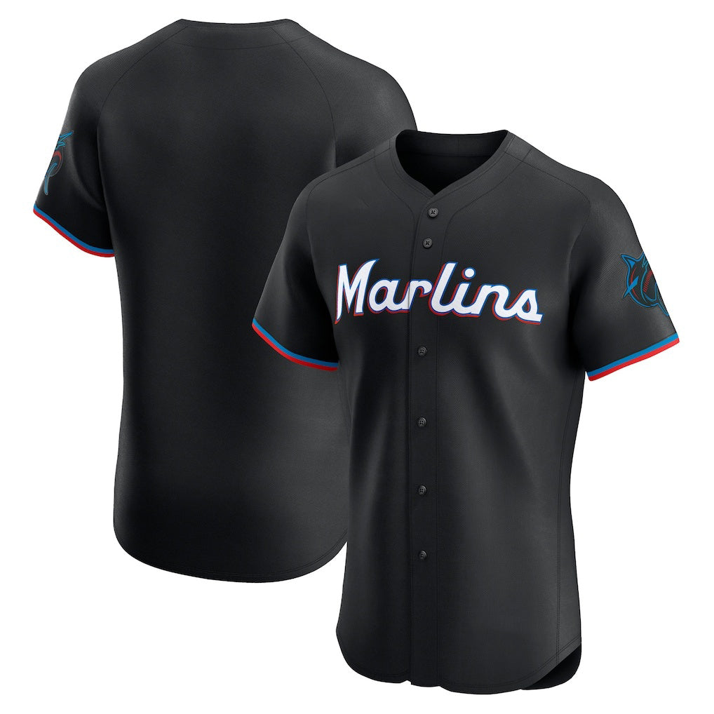 Miami Marlins Black MWATKINS Alternate Vapor Premier Elite Patch Jersey