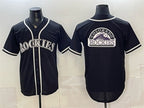 Colorado Rockies Team Big Logo 2026 Fashion Replica Black MWATKINS Out Stitched Jersey