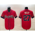 Atlanta Braves #27 Austin Riley Red MWATKINS City Connect Cool Base Stitched Jersey