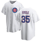 Chicago Cubs #35 Justin Steele Home White MWATKINS Cool Base Jersey