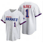 Atlanta Braves #1 Ozzie Albies White MWATKINS 2021 City Connect Stitched Jersey