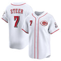 Cincinnati Reds #7 Spencer Steer White MWATKINS Home Limited Player Jersey