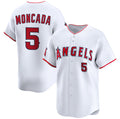Los Angeles Angels #5 Yoan Moncada White MWATKINS Home Limited Stitched Jersey