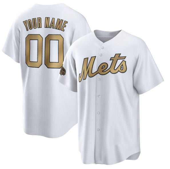 Custom New York Mets Active Player White MWATKINS 2022 All-Star Cool Base Stitched Jersey