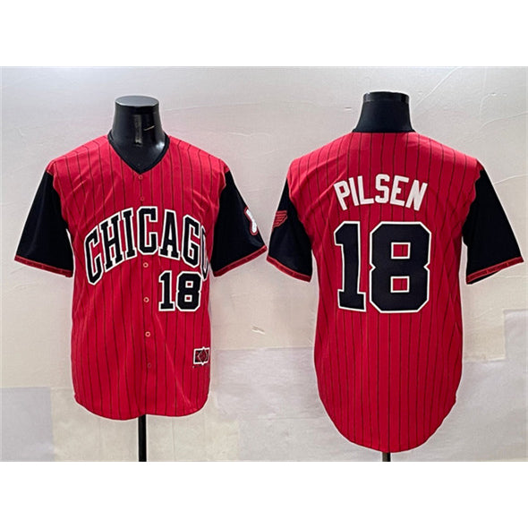 Chicago White Sox #18 Pilsen Red Black MWATKINS 2025 City Connect Limited Stitched Jersey