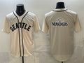 Seattle Mariners Team Big Logo Cream MWATKINS Alternate Stitched Jersey