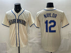Seattle Mariners #12 Josh Naylor Cream MWATKINS Alternate Stitched Jersey