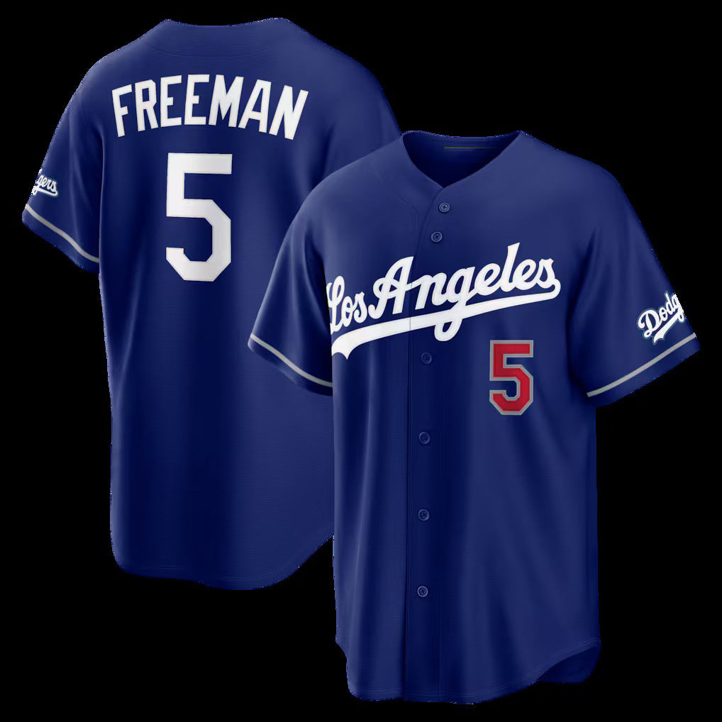 Los Angeles Dodgers #5 Freddie Freeman Royal MWATKINS Alternate Stadium Jersey