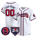 Custom Atlanta Braves White MWATKINS 2024 Spring Training Patch Limited Stitched Jersey