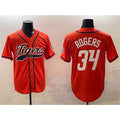 Detroit Tigers #34 Jake Rogers Orange MWATKINS With Patch Cool Base Stitched Jersey