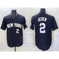 New York Yankees #2 Derek Jeter Black MWATKINS Limited Stitched Jersey