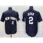 New York Yankees #2 Derek Jeter Black MWATKINS Limited Stitched Jersey