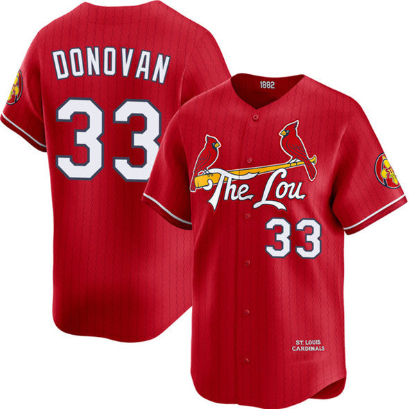 St. Louis Cardinals #33 Brendan Donovan Red MWATKINS 2024 City Connect Limited Stitched Jersey