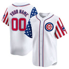 Custom Chicago Cubs 2024 Independence Day Vapor Premier Limited Jersey ¨C All Stitched-White MWATKINS