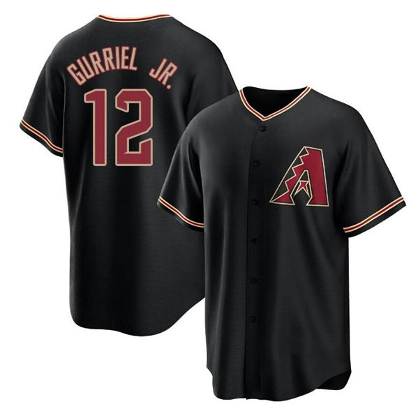 Arizona Diamondbacks #12 Lourdes Gurriel Jr. Black MWATKINS Cool Base Stitched Jersey