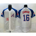 Atlanta Braves #16 Travis dArnaud Number White MWATKINS 2023 City Connect Flex Base Stitched Jersey 2
