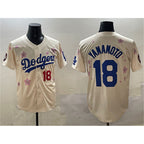 Los Angeles Dodgers #18 Yoshinobu Yamamoto Cream MWATKINS 2025 Tokyo Series Limited Stitched Jersey