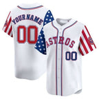 Custom Houston Astros 2024 Independence White MWATKINS Day Vapor Premier Limited Jersey ¨C All Stitched
