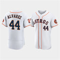 Houston Astros #44 Yordan Alvarez White MWATKINS 60th Anniversary Flex Base Stitched Jersey