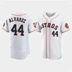 Houston Astros #44 Yordan Alvarez White MWATKINS 60th Anniversary Flex Base Stitched Jersey