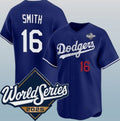 Los Angeles Dodgers #16 Will Smith Royal MWATKINS 2025 World Series Limited Stitched Jersey