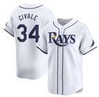 Tampa Bay Rays #34 aron Civale White MWATKINS Home Limited Stitched Jersey