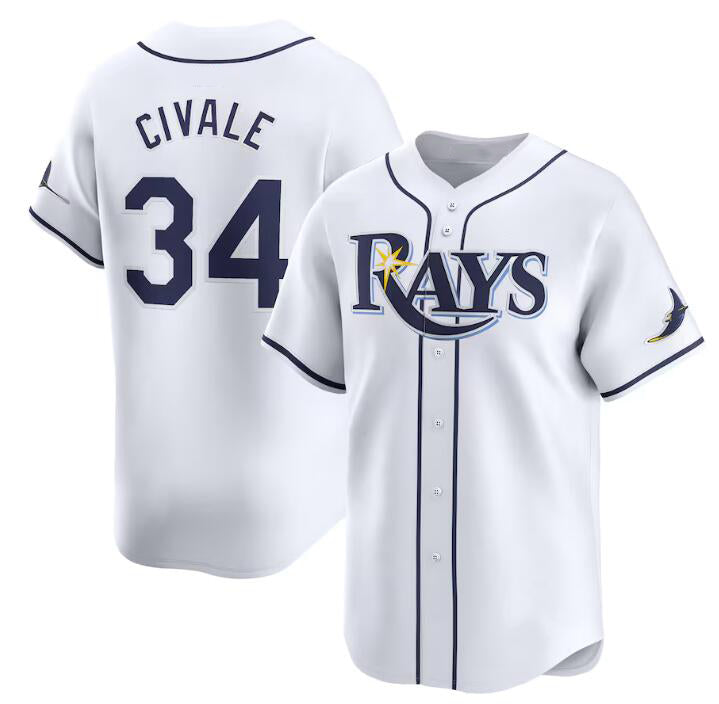Tampa Bay Rays #34 aron Civale White MWATKINS Home Limited Stitched Jersey