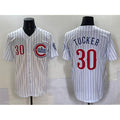 Chicago Cubs #30 Kyle Tucker White MWATKINS Pinstripe 2nd Alternate Limited Stitched Jersey